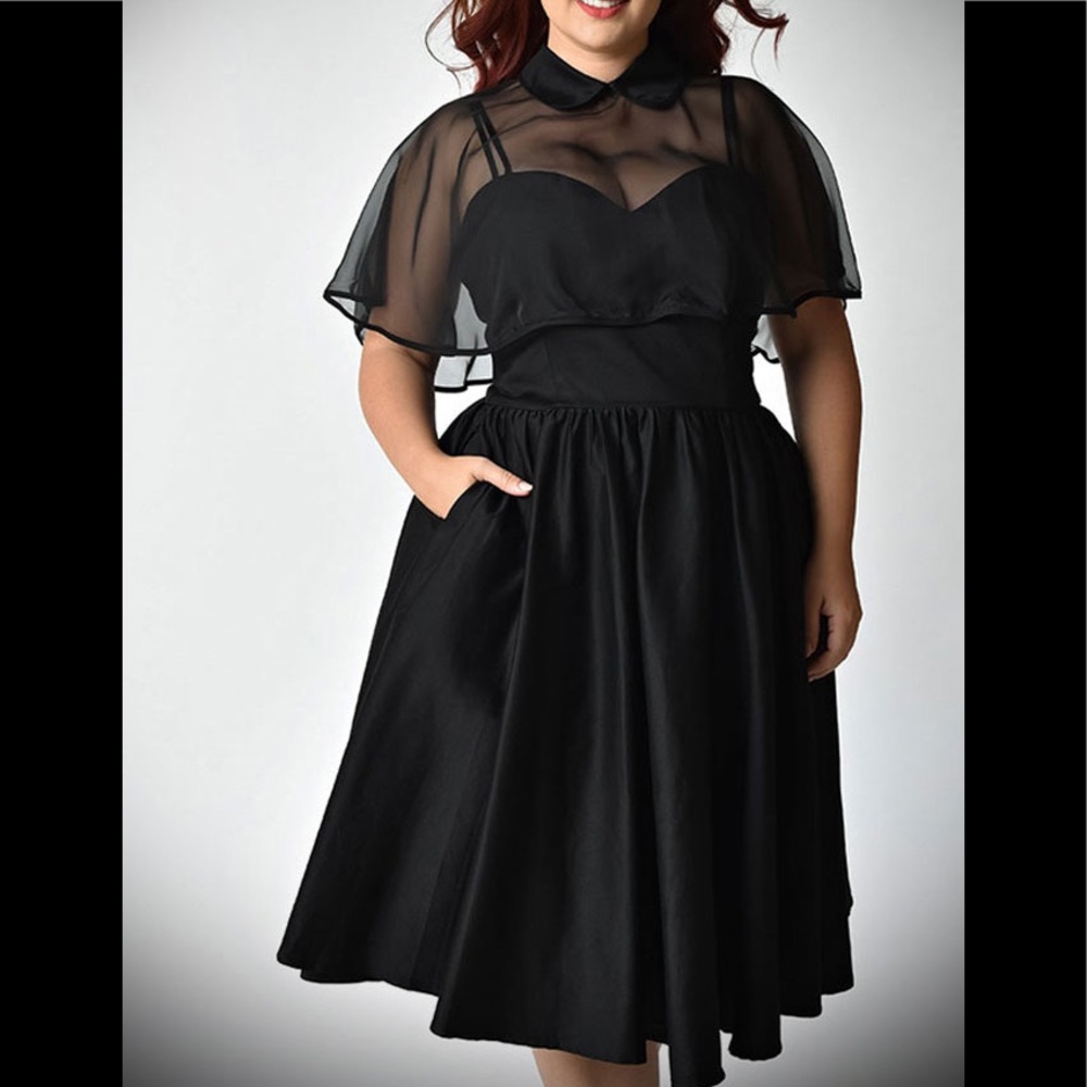 Unique Vintage Luna Black Dress